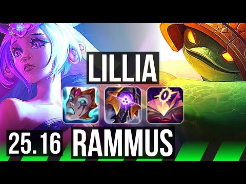 LILLIA vs RAMMUS (JGL) | 13/0/9, Legendary, 40k DMG | KR Master | 25.16