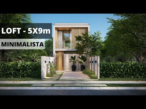 LOFT PEQUENO 5X9 METROS COM PISCINA - MINIMALISTA