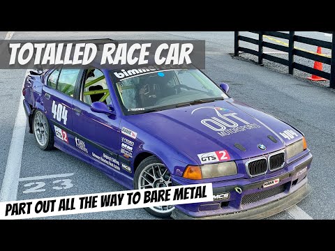 BMW E36 M3 Racecar Part-Out: Crashed Car Taken Apart in Under 10 Minutes!