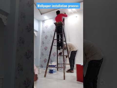 3D flower wallpaper installation process | #shorts #viral #youtubeshorts #homedecor #wallpaper