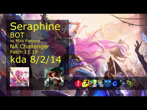 Seraphine Bot vs Miss Fortune - NA Challenger 8/2/14 Patch 11.19 Gameplay