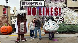 A Rain-forecasted day at Hersheypark | Low wait times, walk-on rides