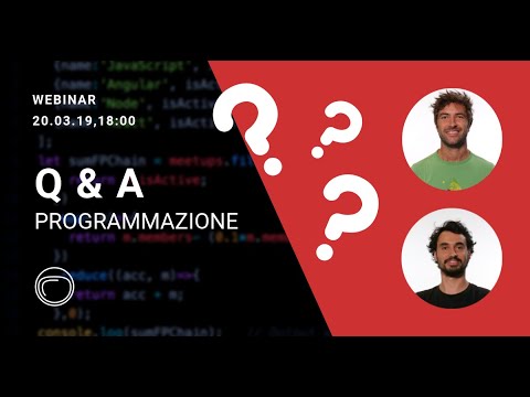 Webinar | Q&A sulla Programmazione