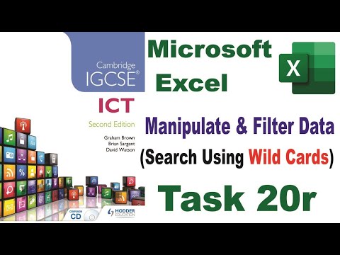 Task 20r IGCSE ICT Hodder Education|  Microsoft Excel | Filter using Wild cards