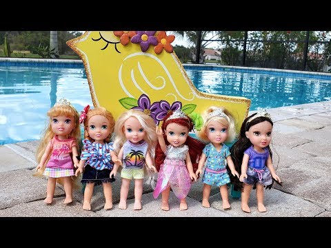 Bubble Machine ! Elsa & Anna toddlers - Ariel's Birthday party - pool - playdate - LOL toys