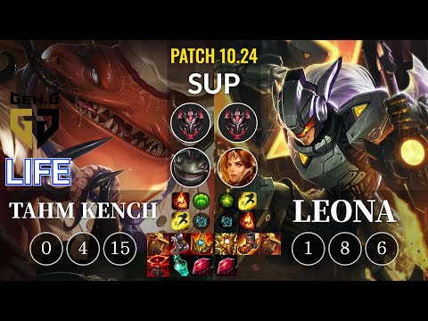 GEN Life Tahm Kench vs Leona Sup - KR Patch 10.24