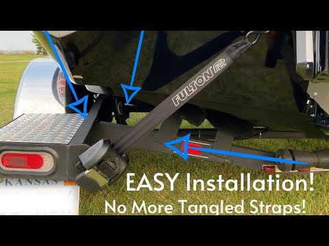 How to Install Retractable Boat Transom Straps  - FULTON F2 Straps - Securement made easy!
