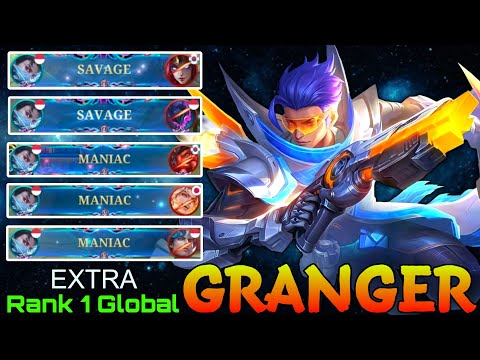 SAVAGE & MANIAC Granger Double MVP Gameplay - Top 1 Global Granger by EXTRA - Mobile Legends