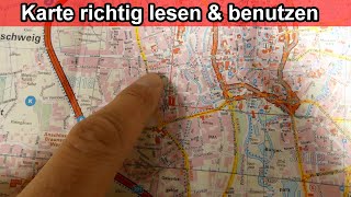 Landkarte / Straßenkarte / Stadtplan richtig lesen & Karte richtig ein