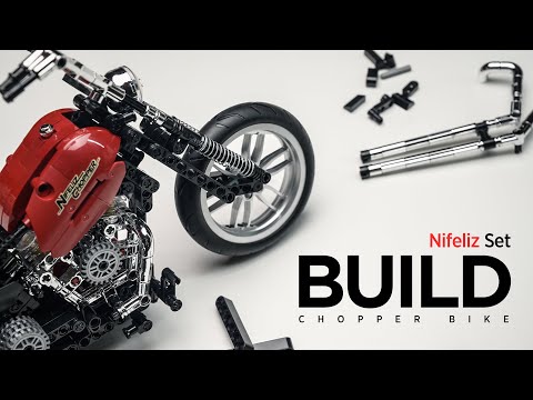 Nifeliz Chopper Motorcycle Building Set | Speed Build | Display Set