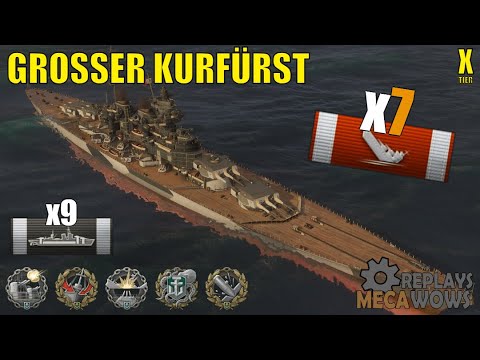 Grosser Kurfürst 7 Kills & 302k Damage | World of Warships Gameplay
