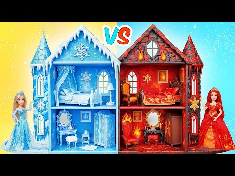 We Build Amazing Doll House! Hot vs Cold Challenge | Hana Teens