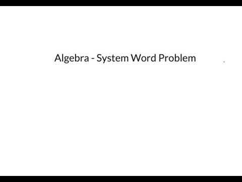 Algebra - System Word Problem