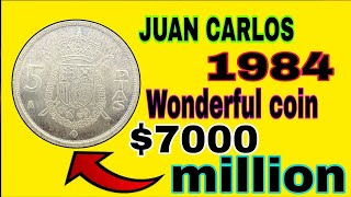 Download lagu 1984 Spain 5 Pesetas Coin History | King Juan Carlos I Rare Coin#coin mp3