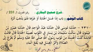 231 - شرح صحيح البخاري كتاب الوضوء | باب غسل الجنابة فلم يذهب أثره - رقم 231 |د.ماهرالفحل image