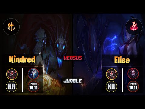 GrandMaster KINDRED [Conqueror] (Jungle) VS  ELISE - Grandmaster KR Patch 10.11