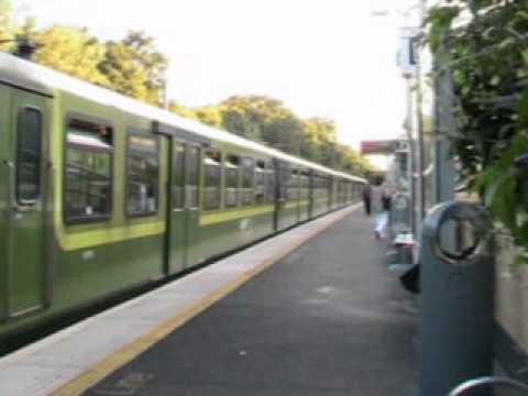 Killester-Irish Rail 8520 class no.8535 Dart arrives and 8100 no.8112 departs for Howth