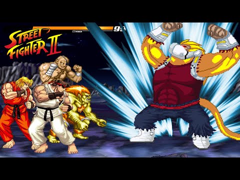 RYU & KEN & BLANKA & SAGAT (SF II TEAM) VS CUMBER OOZARU (DBZ) - HIGH LEVEL INSANE EPIC FIGHT!