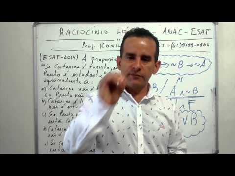 AULÃO FUNAI - RACIOCÍNIO LÓGICO ESAF  - QUESTÃO 2 -  ESTRUTURAS LÓGICAS - RONILSON