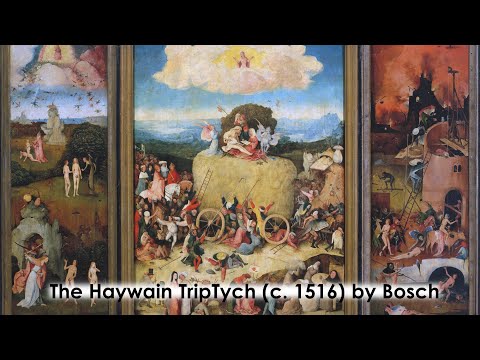 The Haywain Triptych (c. 1516) by Hieronymus Bosch