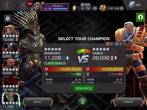Rank 4, 5 star Warlock vs Cable