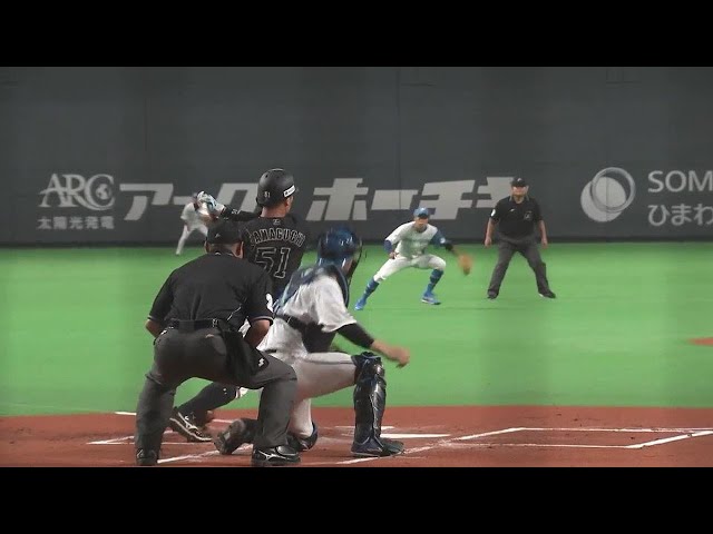 【1回表】マリーンズ・山口航輝 追加点となるセンターへのタイムリーヒット!! 2022年6月19日 北海道日本ハムファイターズ 対 千葉ロッテマリーンズ