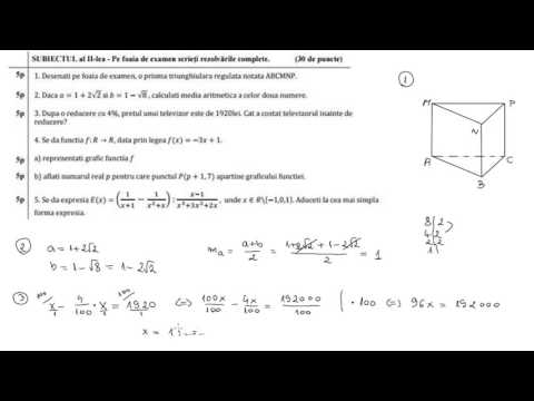 Evaluare Nationala 2016, Model de subiect