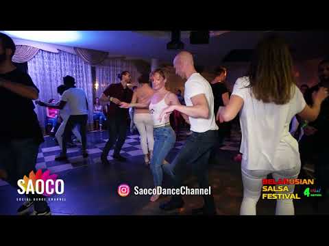 Man and Irina Elohova Salsa Dancing at Belarusian Salsa Festival 2018, Sunday 30.09.2018