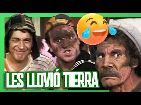 El Chavo tira la tierra de las macetas