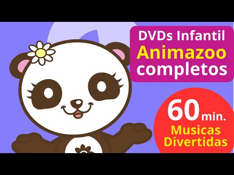 ♫ 1 Hora de Músicas Infantis Animadas ♫ DVDs 1 e 2 Completos | Animazoo Kids 🦁🐼🐵🦒🦜