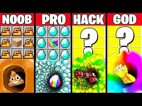 Minecraft Battle: SUPER TUNNEL CRAFTING CHALLENGE - NOOB vs PRO vs HACKER vs GOD ~ Funny Animation