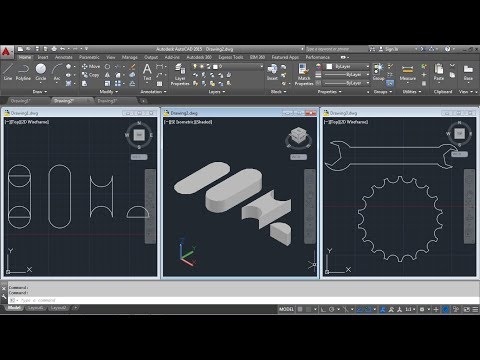 AutoCAD Tutorial Circle Command 3 Point 2 Point Tan Tan Radius Tangent Circles