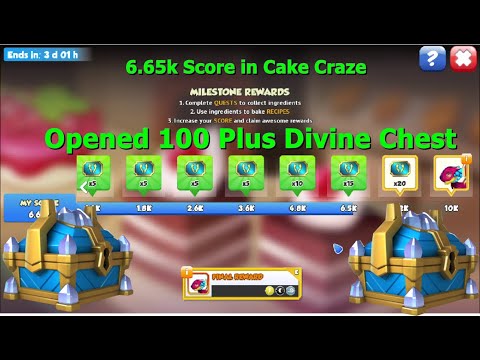 6 65k Score in Cake Craze Event-Dragon Mania Legends | Opened 100 Plus Divine Chest | DML