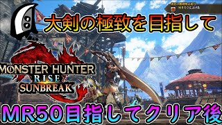 【モンハンライズ】現在MR34大剣装備でMR50目指して