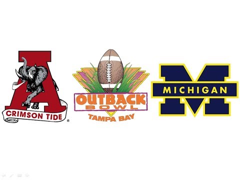 1997 Outback Bowl, #16 Alabama vs #15 Michigan (Highlights)