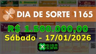 Resultado da Dia de Sorte 1165, Sábado, 17/01/2026