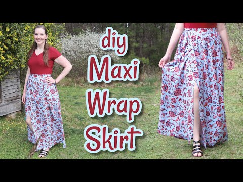 DIY Maxi Wrap Skirt | How to Make a Wrap Skirt without a Pattern | Easy Wrap Skirt Tutorial