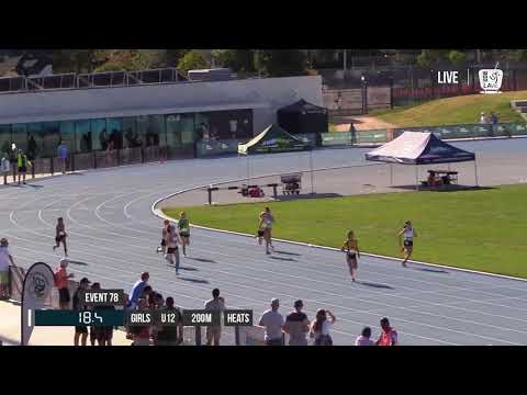 GIRLS U12 200M HEAT 2 - 2018 STATE TRACK AND FIELD CHAMPIONSHIPS // LAVicTV