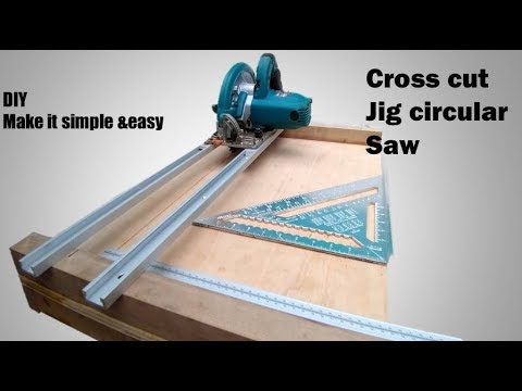 Homemade circular saw crosscut jig