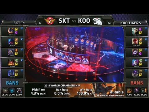 SKT vs KOO Highlights - SK TELECOM T1 vs KOO TIGERS Game 1 - S5 WORLDS 2015 KNOCKOUT STAGE - FINAL