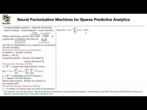 Neural Factorization Machines | Lecture 82 (Part 1) | Applied Deep Learning (Supplementary)