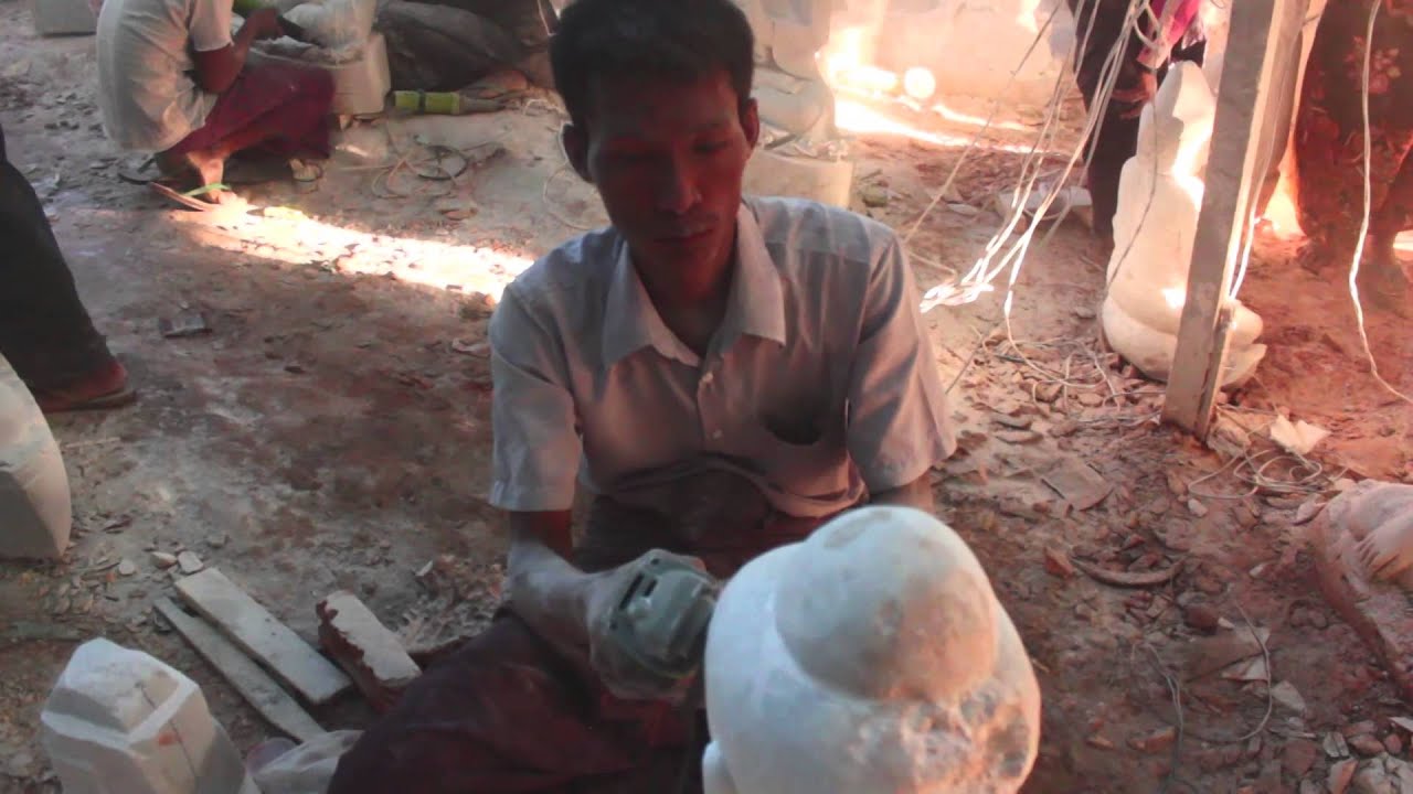 Quy trình tạo tượng Phật đá tại Myanmar