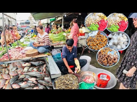 Routine Food & Lifestyle @Phnom Penh Market Food - Daily Fresh Food at Boeng Trabek Plaza