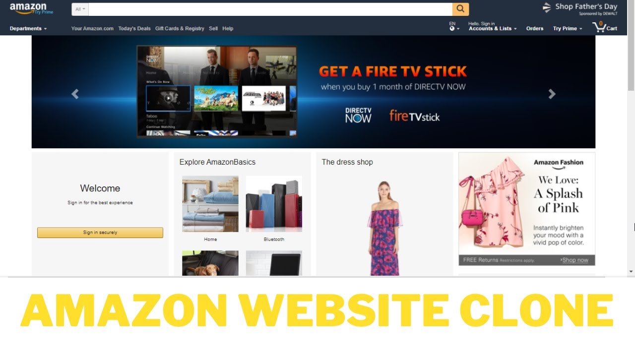 How to make a amazon clone website html css and javascript | Source code