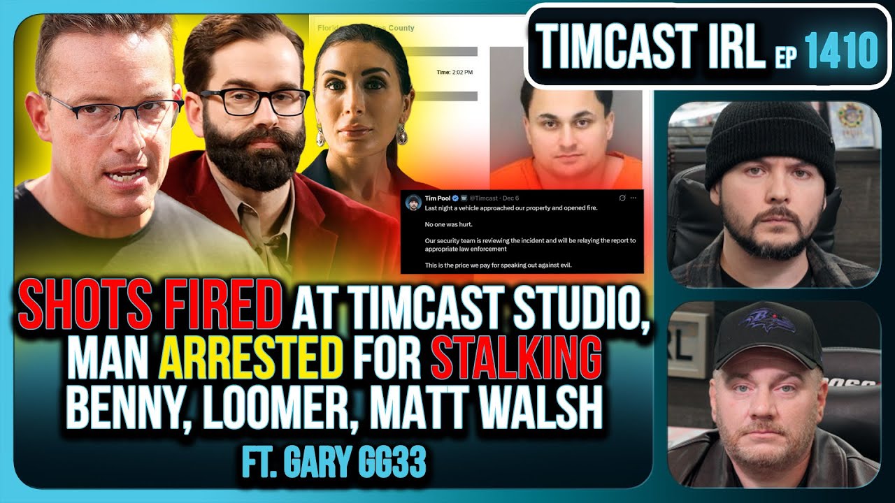 Shots Fired At Timcast Studio, Man Arrested For Stalking Benny, Loomer, Matt Walsh | Timcast IRL