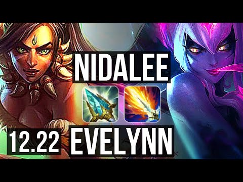 NIDALEE vs EVELYNN (JNG) | 9/0/10, Legendary, 300+ games | KR Master | 12.22