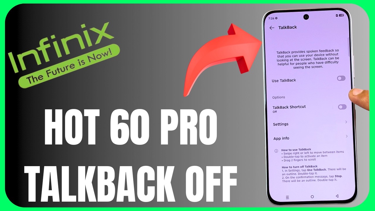 TalkBack Feature Off Infinix Hot 60 Pro Tutorial