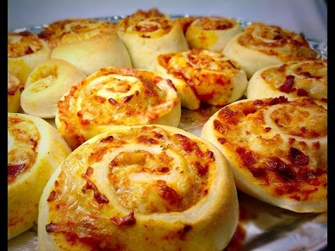 PIZZA BUNS RECIPE / PIZZA ROLLS by (HUMA IN THE KITCHEN)