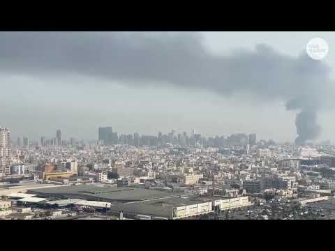 Iran attacks Bahrain US Navy base in response to strikes by US and Israel, raw video footage shows