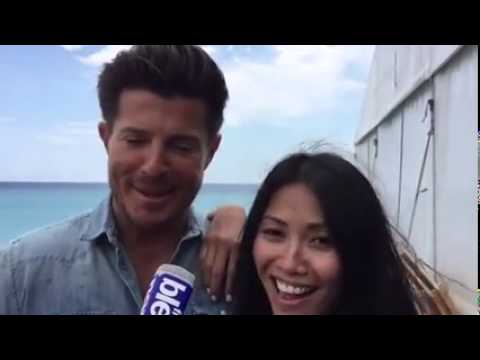 Anggun and Vincent Niclo backstage at Fête de la Musique